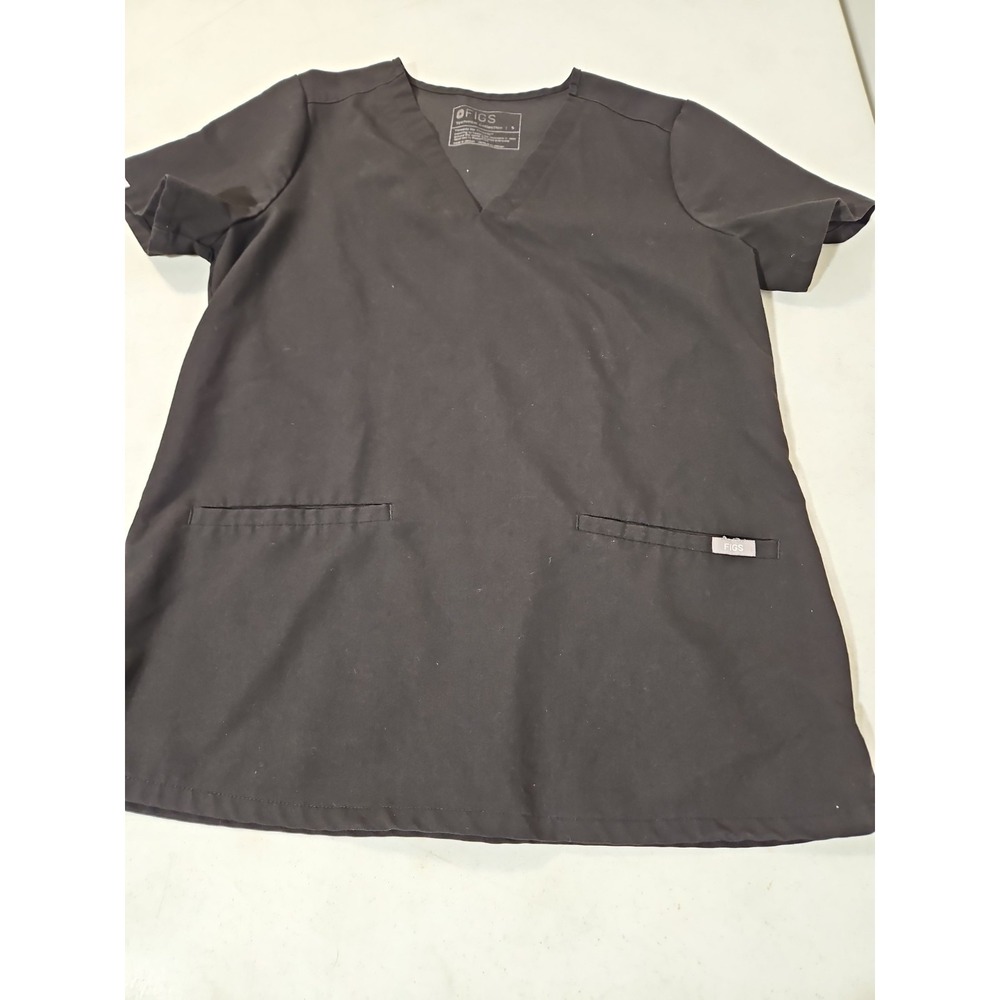 FIGS Casma three pocket Scrub Top Adult Small Style FW1100 Black PO#1805 (1968